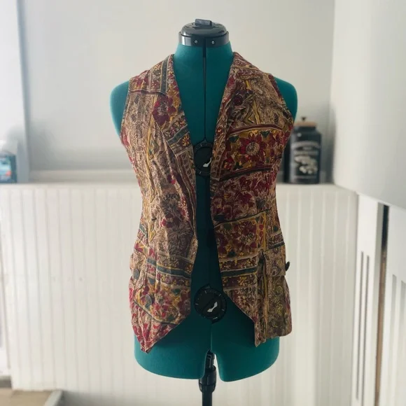 Vintage floral paisley pattern vest top - Picture 4 of 6